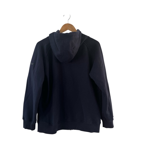 Seraphine Man Navy Full Zip Hoodie Size M Lined Pockets Adjustable Drawstring - Picture 4 of 16